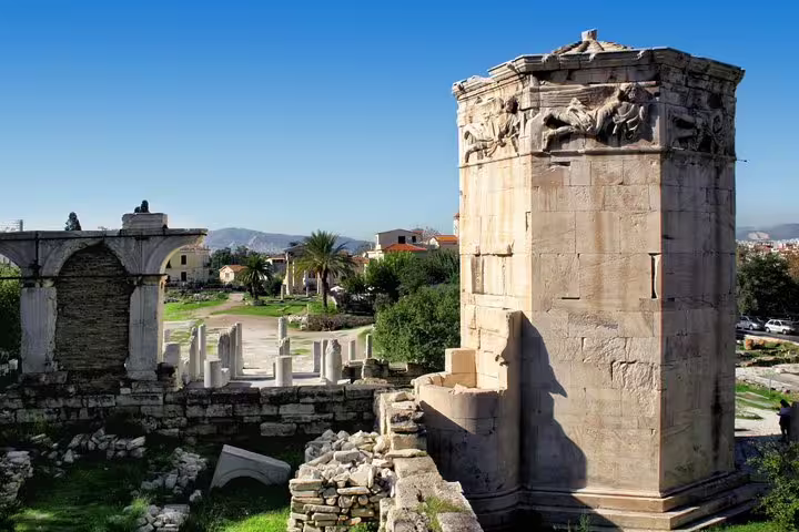 Tower of the Winds at Roman Agora, Athens, a highlight stop on a full-day private Athens guided tour