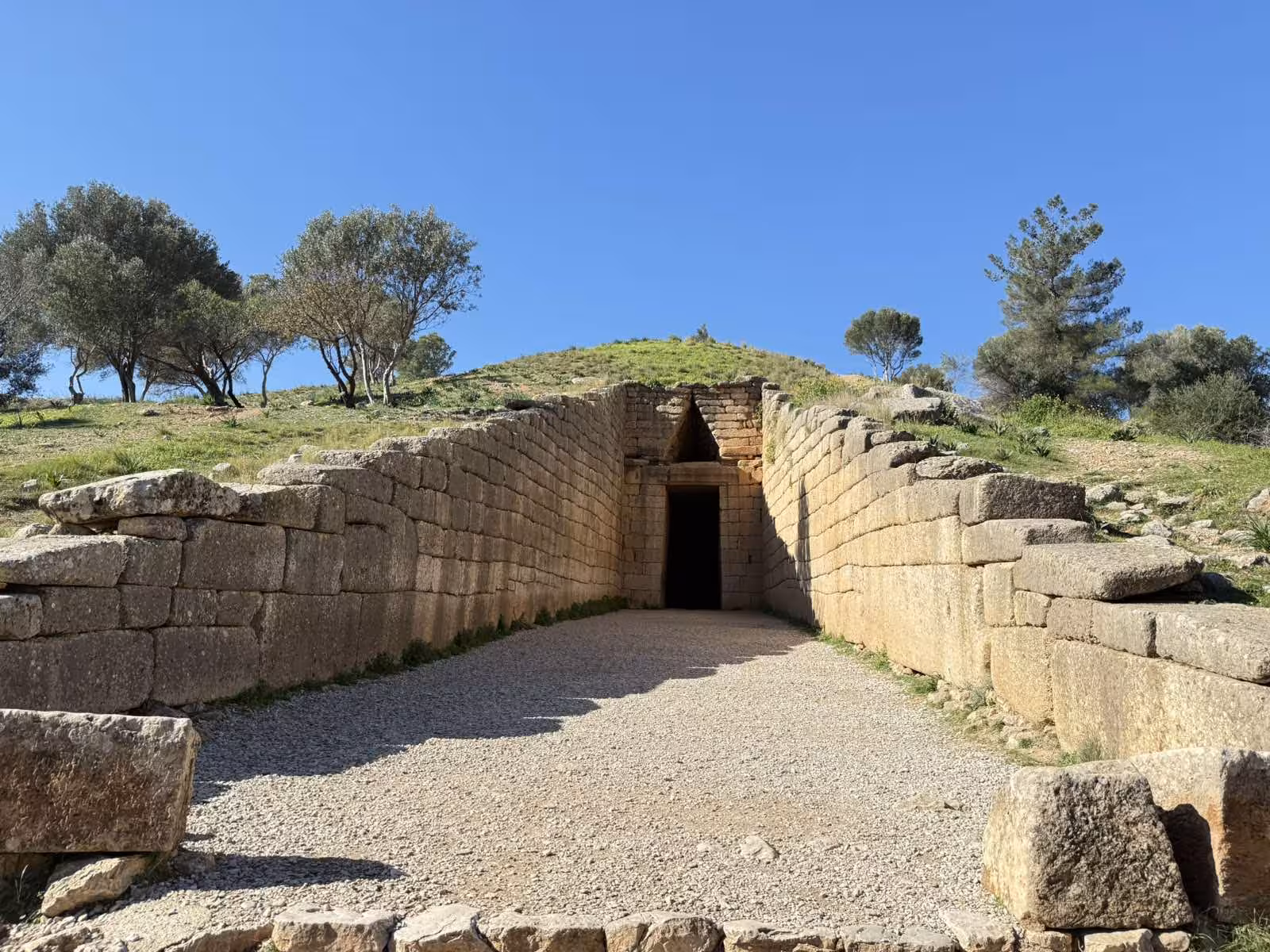 Treasury of Atreus entrance at Mycenae on a private full-day trip, ancient tholos tomb in Argolis Greece