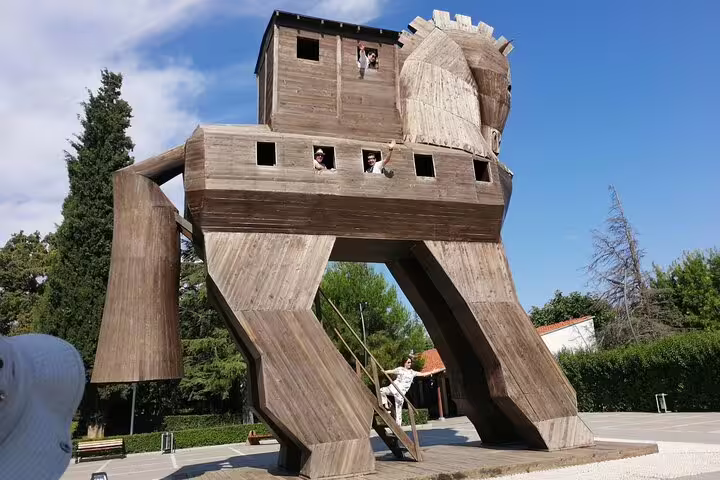 Wooden Trojan Horse replica at Troy, Canakkale highlight on 7-day guided Western Turkey mini group tour