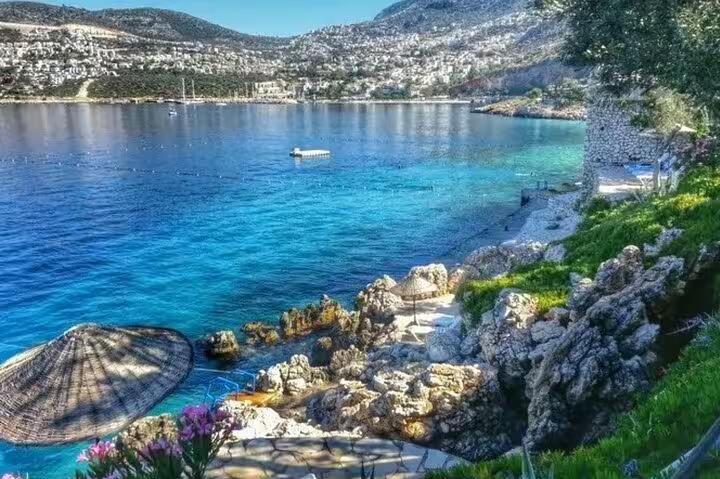 Turquoise Mediterranean bay and rocky coast in Kaş, Antalya on a 13-day Turkey history private guided tour