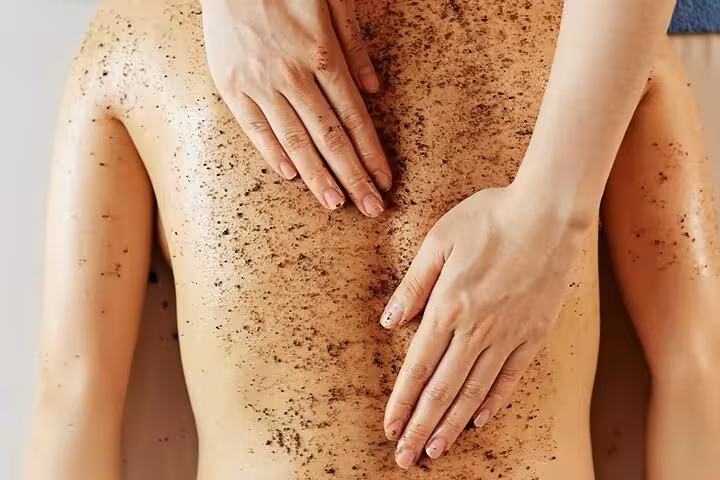 Body scrub exfoliation during Turkish bath spa program in Sharm El Sheikh full treatment hammam