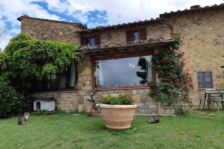 Charming stone farmhouse in the Tuscan hills, venue for lunch and wine tasting on private Pisa and Lucca countryside tour