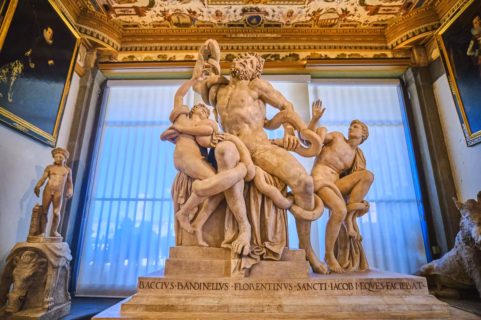 Intricate ancient sculpture displayed in Uffizi Gallery, a highlight of the private tour with skip the line ticket option.