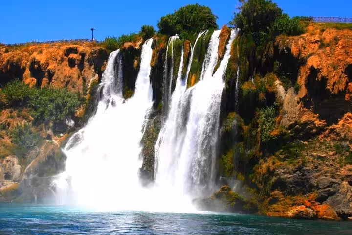 Upper Düden Waterfalls Antalya, powerful cascades over cliffs, must-see stop on all-inclusive city tour