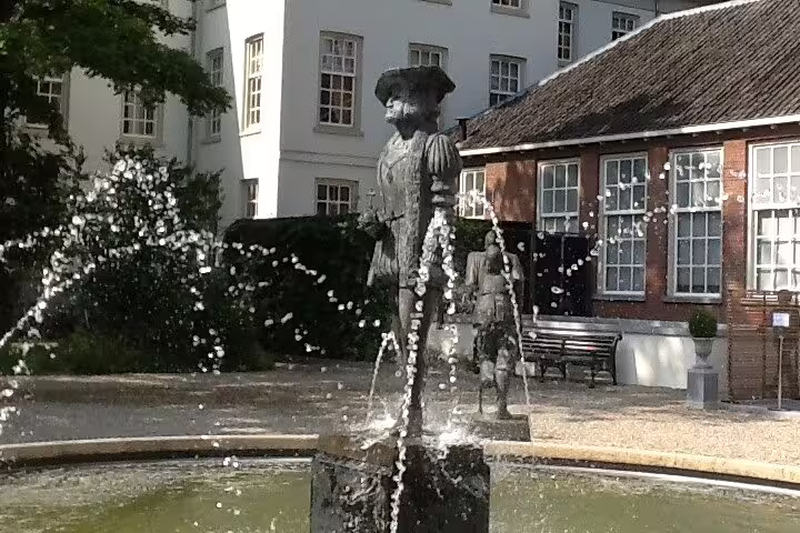 Fountain statue in a quiet Utrecht courtyard, a hidden gem stop on a private mysteries and treasures tour