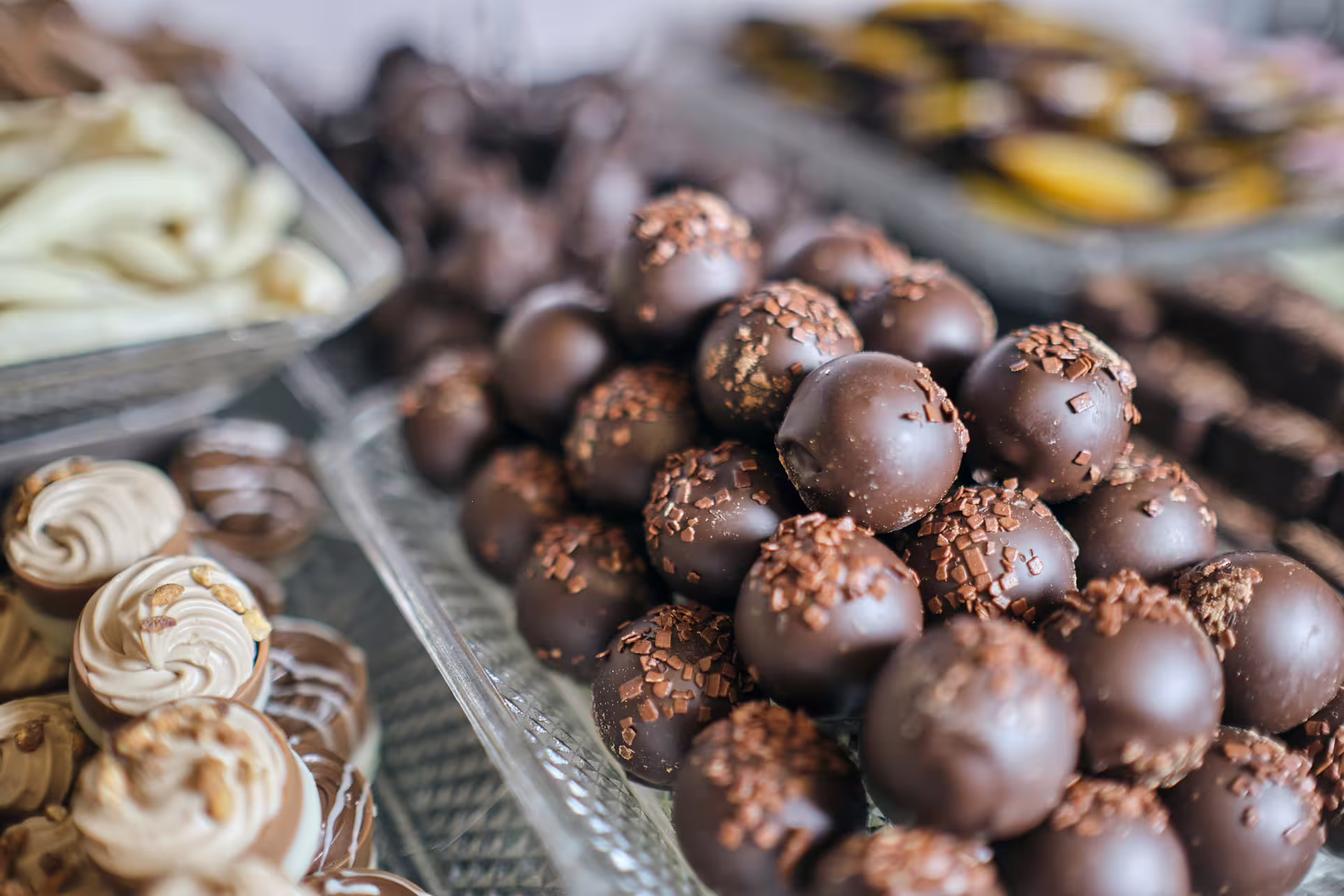 Assorted Italian chocolate truffles and pralines sampled on Verona food tour tasting stop