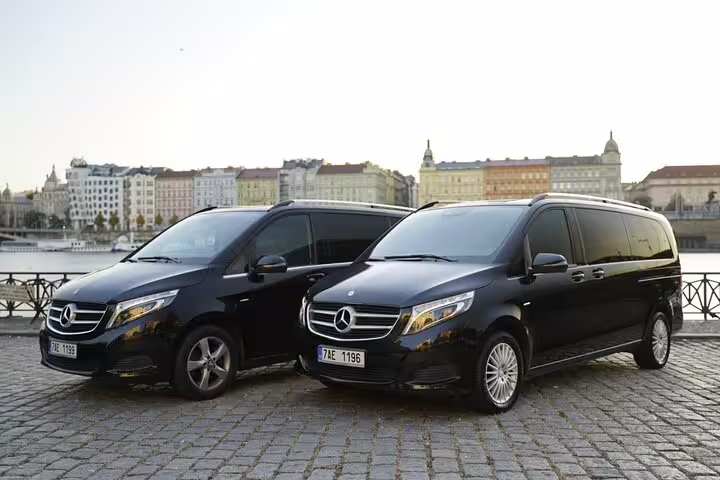 Luxury private minivan transfer for Versailles round trip from Paris, chauffeur-driven Mercedes vehicles