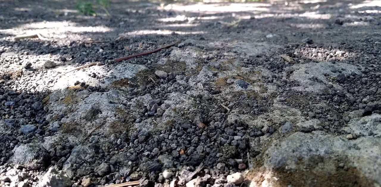 Close-up of volcanic soil and gravel on the slopes of Mount Vesuvius, nourishing vineyards for sunset dinner experiences