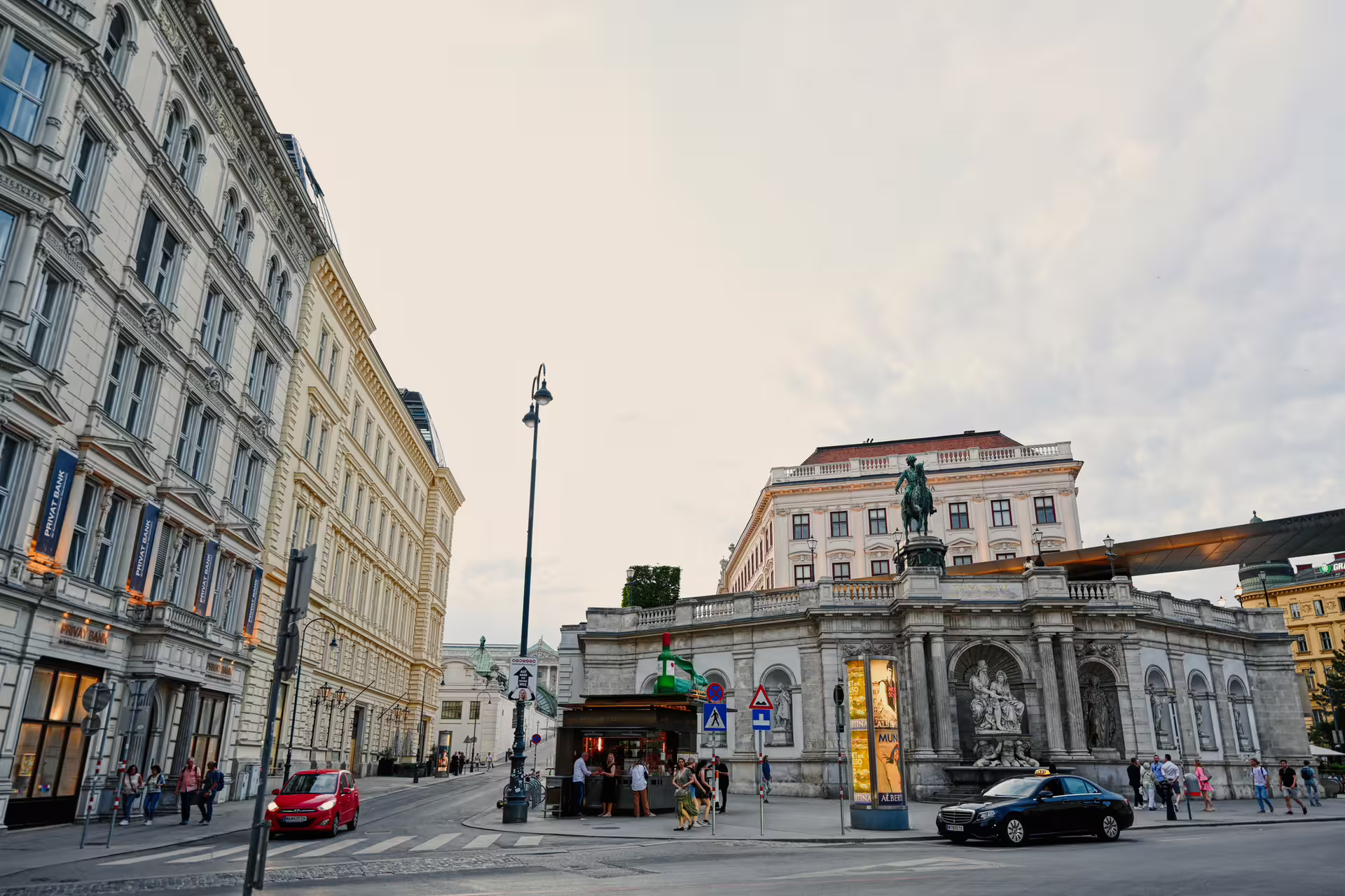 Albertina Museum entrance and Vienna street scene, highlight of 1-day cultural heritage walking tour audioguide