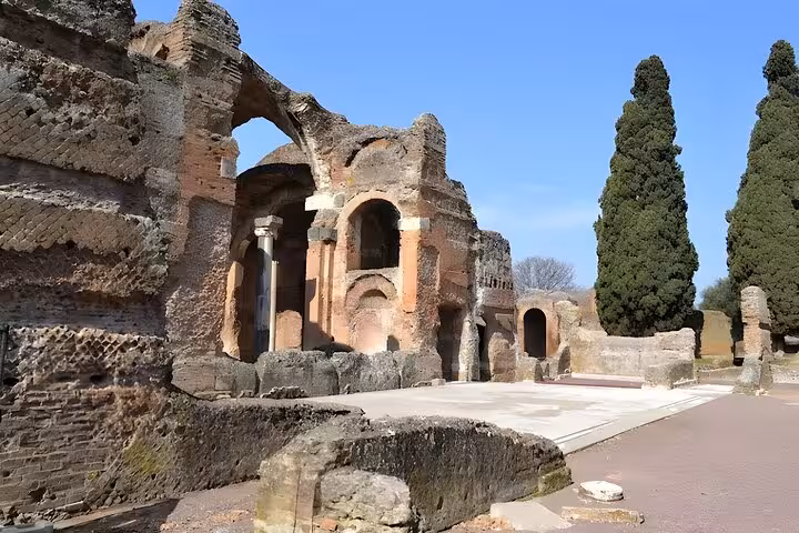 Discover the ancient ruins of Villa Adriana, showcasing Roman architecture on a half-day Tivoli tour.