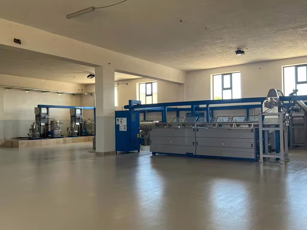 Modern olive oil mill equipment in Villa Castelli, visited on highlights walking tour with tasting