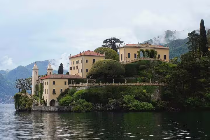 Villa del Balbianello on Lake Como shoreline, iconic highlight on Milan to Lake Como private customizable tour