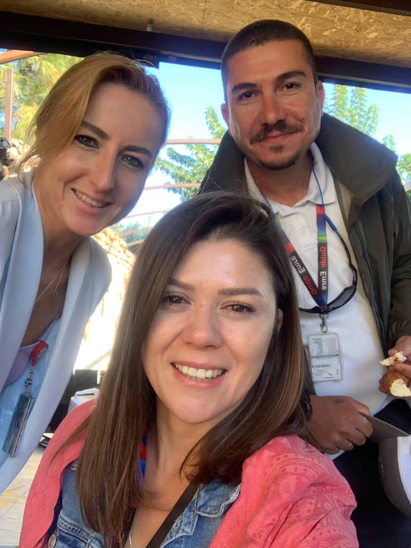 Friendly tour guides and guests on VIP Ephesus shore excursion, customizable itinerary with lunch included