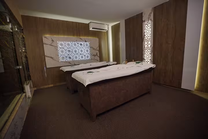 Private Sharm El Sheikh massage room with two treatment beds, VIP solo massage experience in a luxury spa