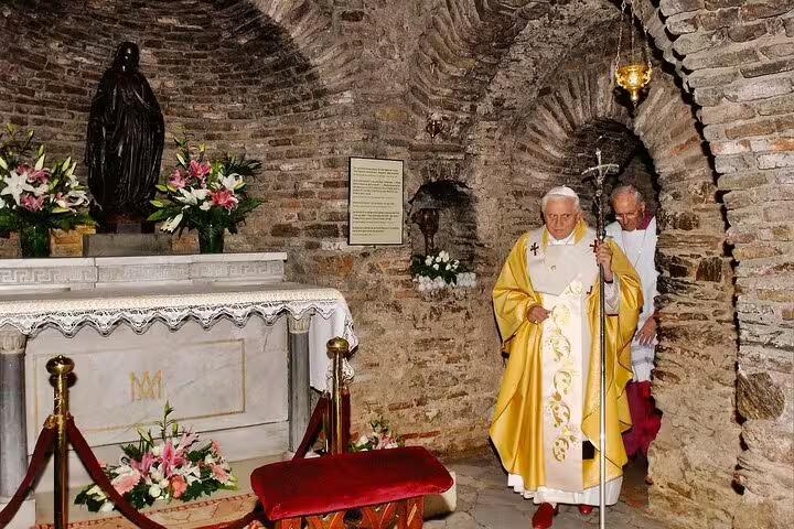Inside the House of Virgin Mary shrine near Ephesus, a key stop on private Ephesus and St John Basilica tour