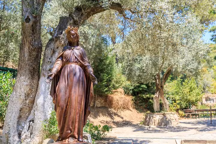 Virgin Mary statue at House of the Virgin Mary near Ephesus, part of 2-day Istanbul by plane tour