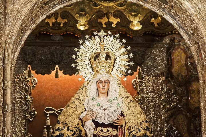 Ornate statue of the Virgin Mary in a Spanish cathedral, part of the cultural highlights on the Guided Tour Andalucia.
