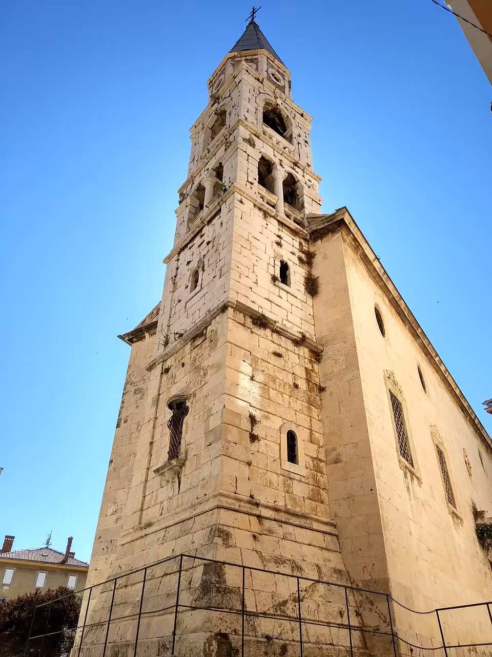 Historic stone church bell tower in Zadar Old Town, a key stop on the Golden Zadar walking tour