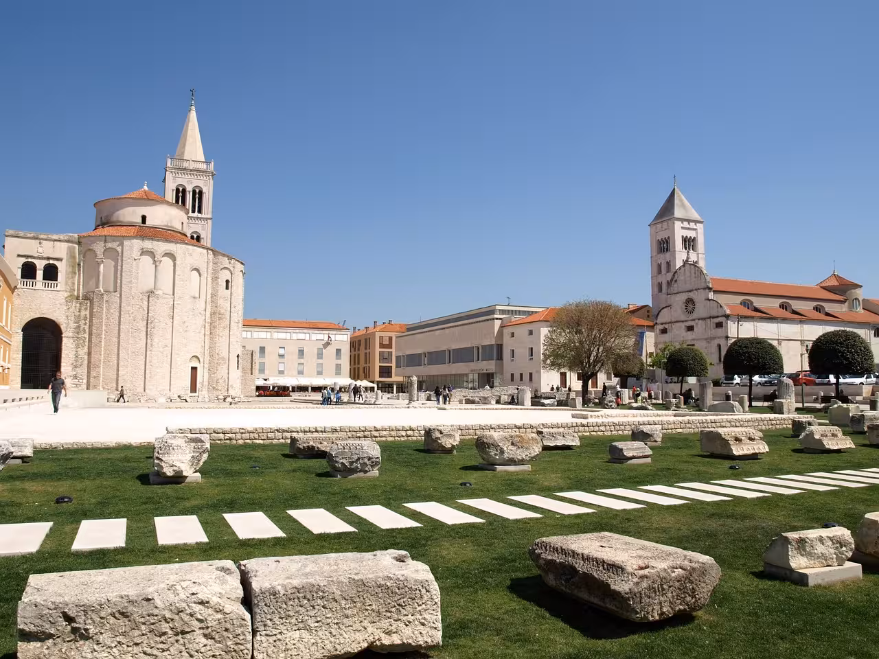 Zadar Roman Forum ruins and St Donatus Church near the cathedral, featured on the Nin & Zadar combo tour