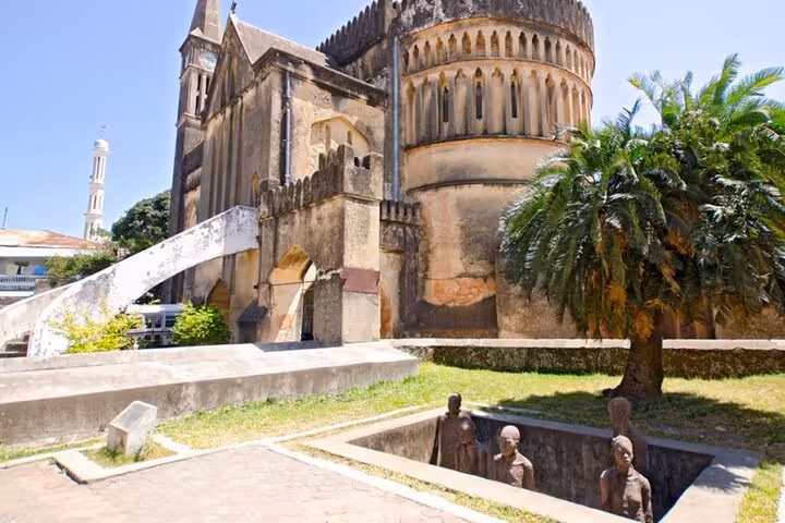 Explore the historic Anglican Cathedral and Slave Memorial in Zanzibar's Stone Town on a private walking tour.