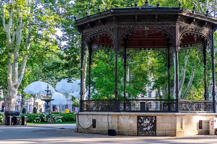 Zrinjevac Park pavilion in Zagreb, a scenic stop on the self-guided scavenger hunt highlights tour