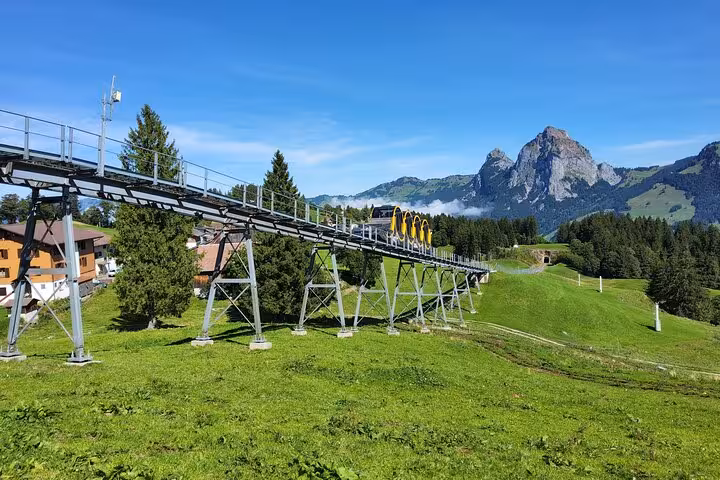 World’s steepest funicular track on Mount Rigi, a Zurich day trip highlight with alpine meadows and mountain views
