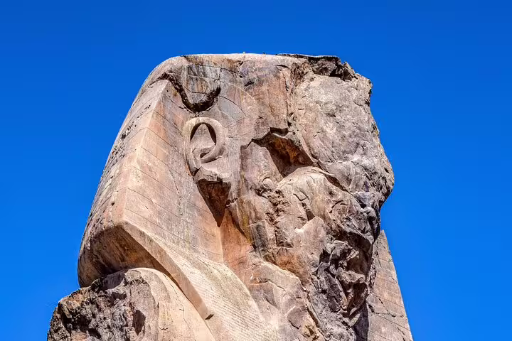 Colossal statue head at Abu Simbel temples, key landmark on 4 days 3 nights Luxor to Abu Simbel short break