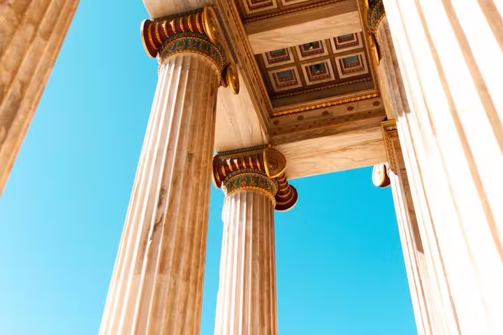 Close-up of Acropolis columns in Athens, ideal for a private skip-the-line Acropolis city tour