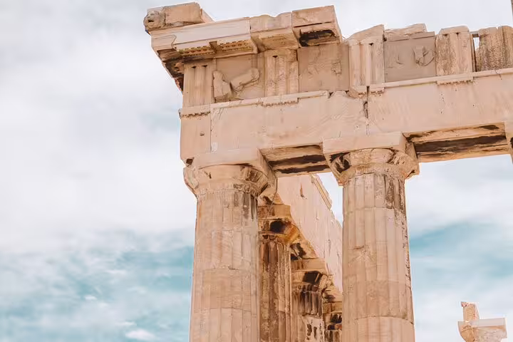 Ancient Acropolis ruins and Doric columns in Athens on a half-day private tailor-made city tour