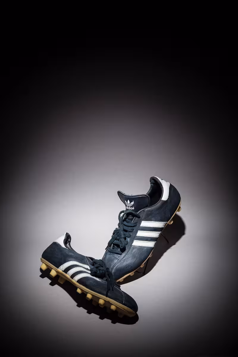 Classic adidas football boots showcased at Madrid Legends museum, Home of Football experience tour