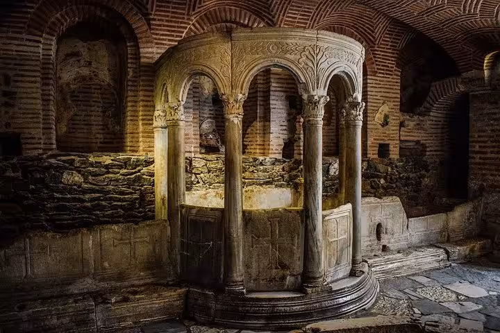 Roman-era underground cistern in Alexandria on private Cairo day trip, with entrance tickets, guide and lunch