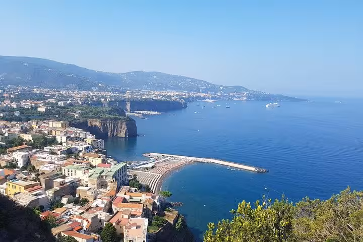 Amalfi Coast coastline and harbor panorama, scenic stop on Rome day tour to Amalfi and Positano