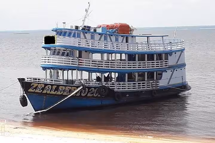 Traditional Amazon River boat for 6-day upstream cruise from Manaus to Tabatinga, Brazil rainforest route