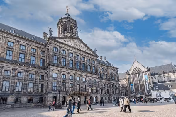 Amsterdam Dam Square with Royal Palace on a private Rotterdam to Kinderdijk and Amsterdam day tour in Netherlands
