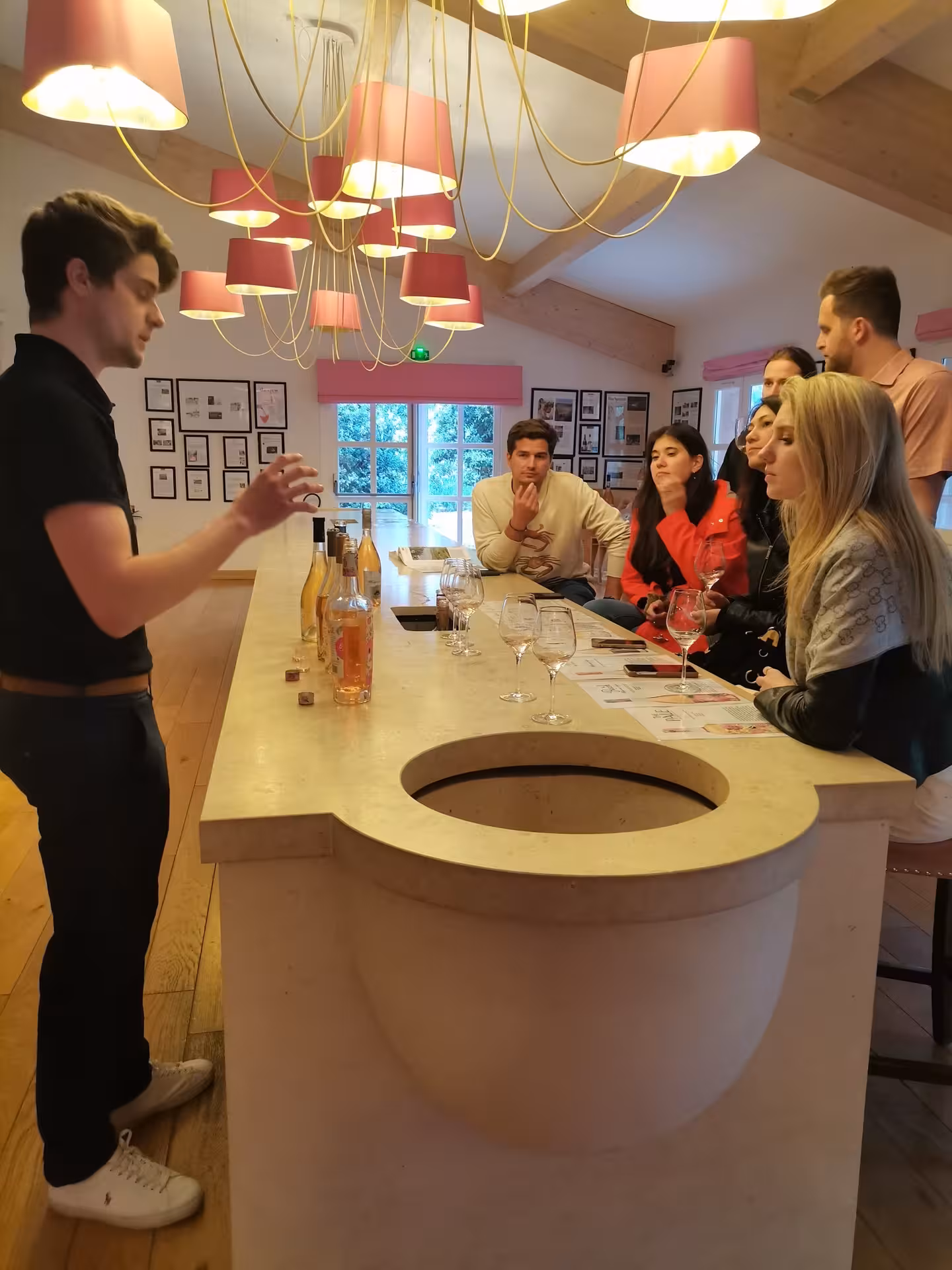Guided AOP Côtes de Provence rosé tasting at a Saint-Tropez countryside winery with glasses and bottles
