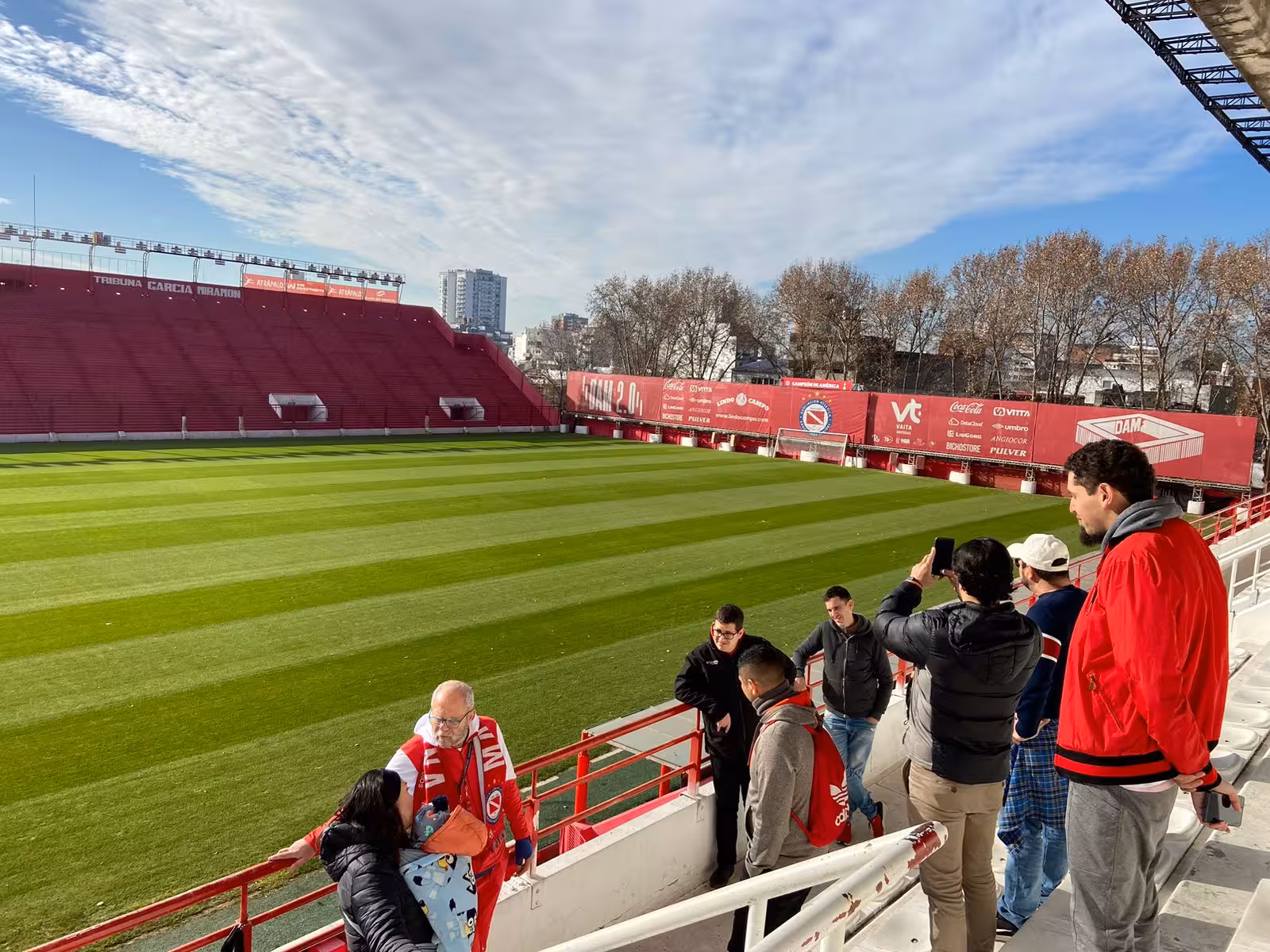 Argentinos Juniors stadium pitch in Buenos Aires, key stop on the Diego Maradona tour in La Paternal