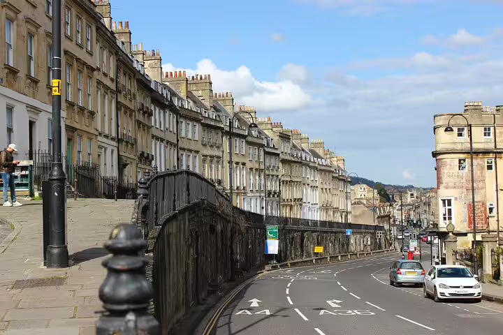 Georgian terrace street scene in Bath, England on London to Windsor Castle, Stonehenge and City of Bath private trip