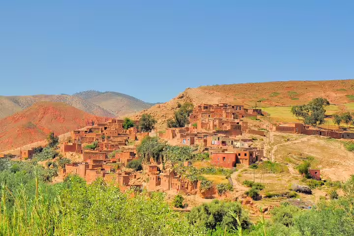 Berber mud-brick village in Morocco Anti-Atlas mountains on 8-day Sahara tour from Marrakech