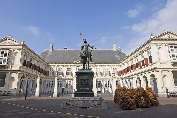 Binnenhof courtyard and equestrian statue in The Hague on a private day tour from Amsterdam to Rotterdam and Delft