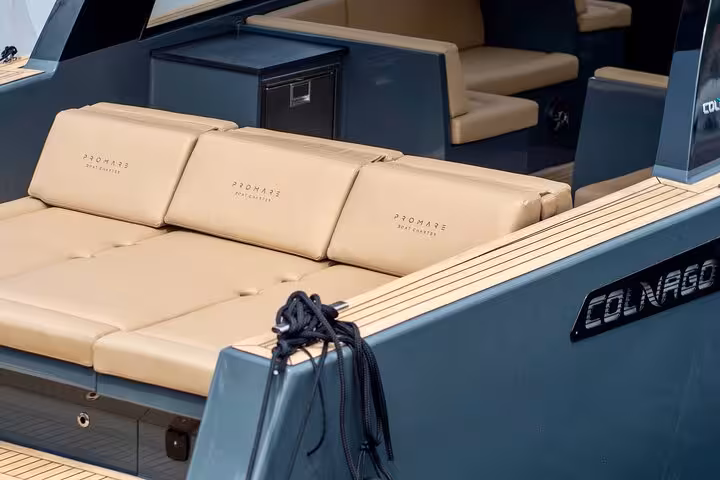 Comfortable speedboat seating on Blue Cave Hvar Vis Pakleni Islands group tour in Croatia