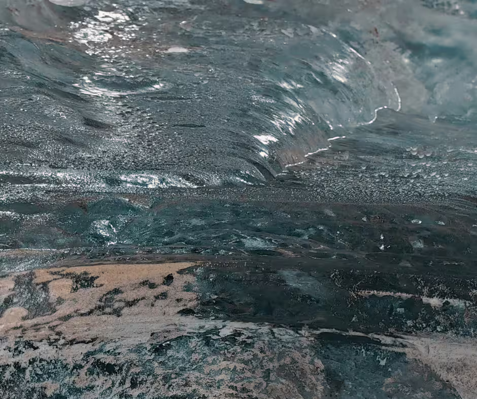 blue colour of the natural ice cave