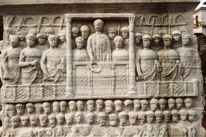 Byzantine stone relief at Istanbul Archaeological Museums on a private full-day guided Istanbul highlights tour