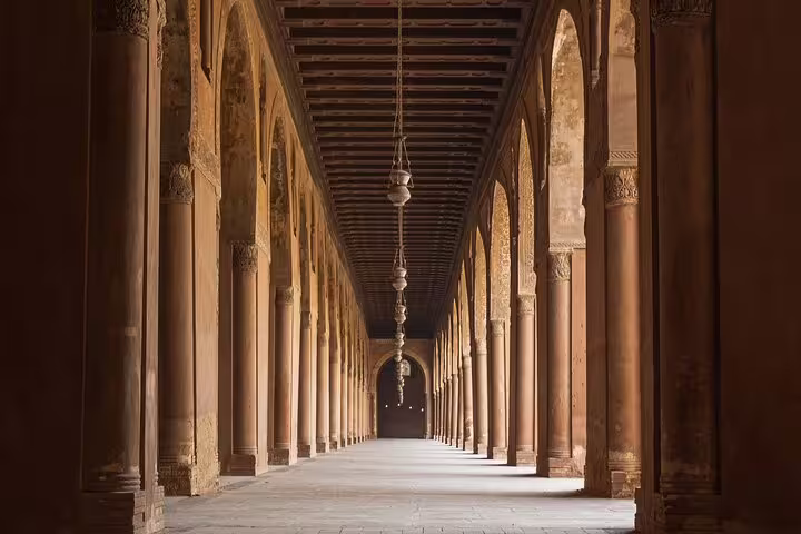 Arched corridor inside Cairo Citadel complex, scenic stop on From National Museum to Citadel & Bazaars tour