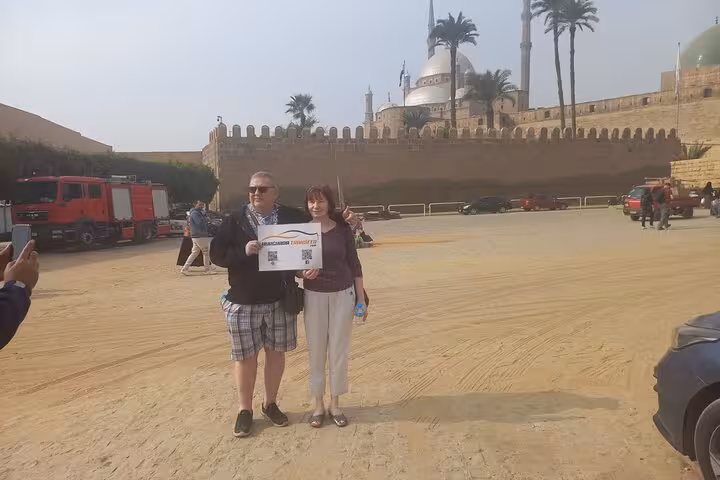 Visitors at Cairo Citadel and Mosque of Muhammad Ali, key stop on a full-day Cairo excursion tour