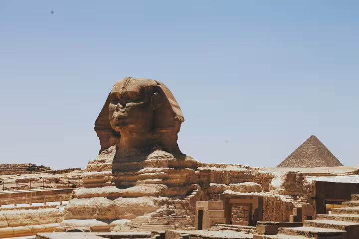Great Sphinx and Giza Pyramid view on Cairo day tour from Alexandria with return to Port Said port