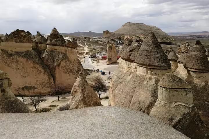 Cappadocia fairy chimneys and rock formations in Pasabag valley on full-day Cappadocia tour from Istanbul by flight