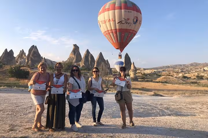 Small group in Cappadocia with hot air balloon and fairy chimneys, part of a 2-day North South tour