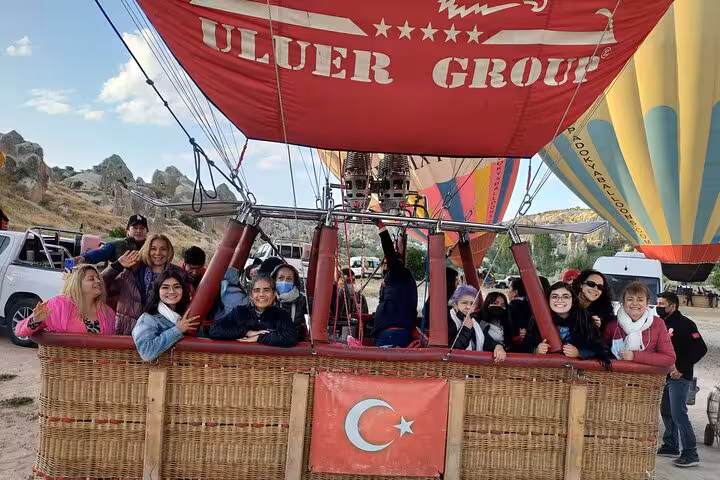 Cappadocia hot air balloon basket group photo, Istanbul hotel pickup and flight included day tour