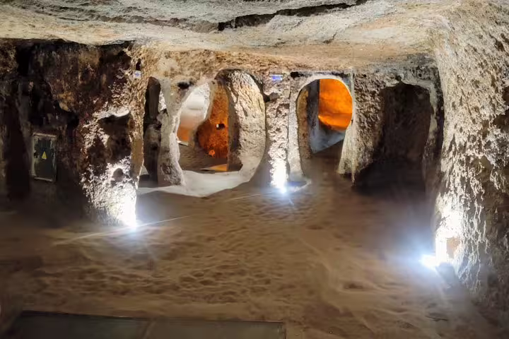 Cappadocia underground city tunnels and carved chambers, immersive stop on 10-day private Turkey tour Turkey