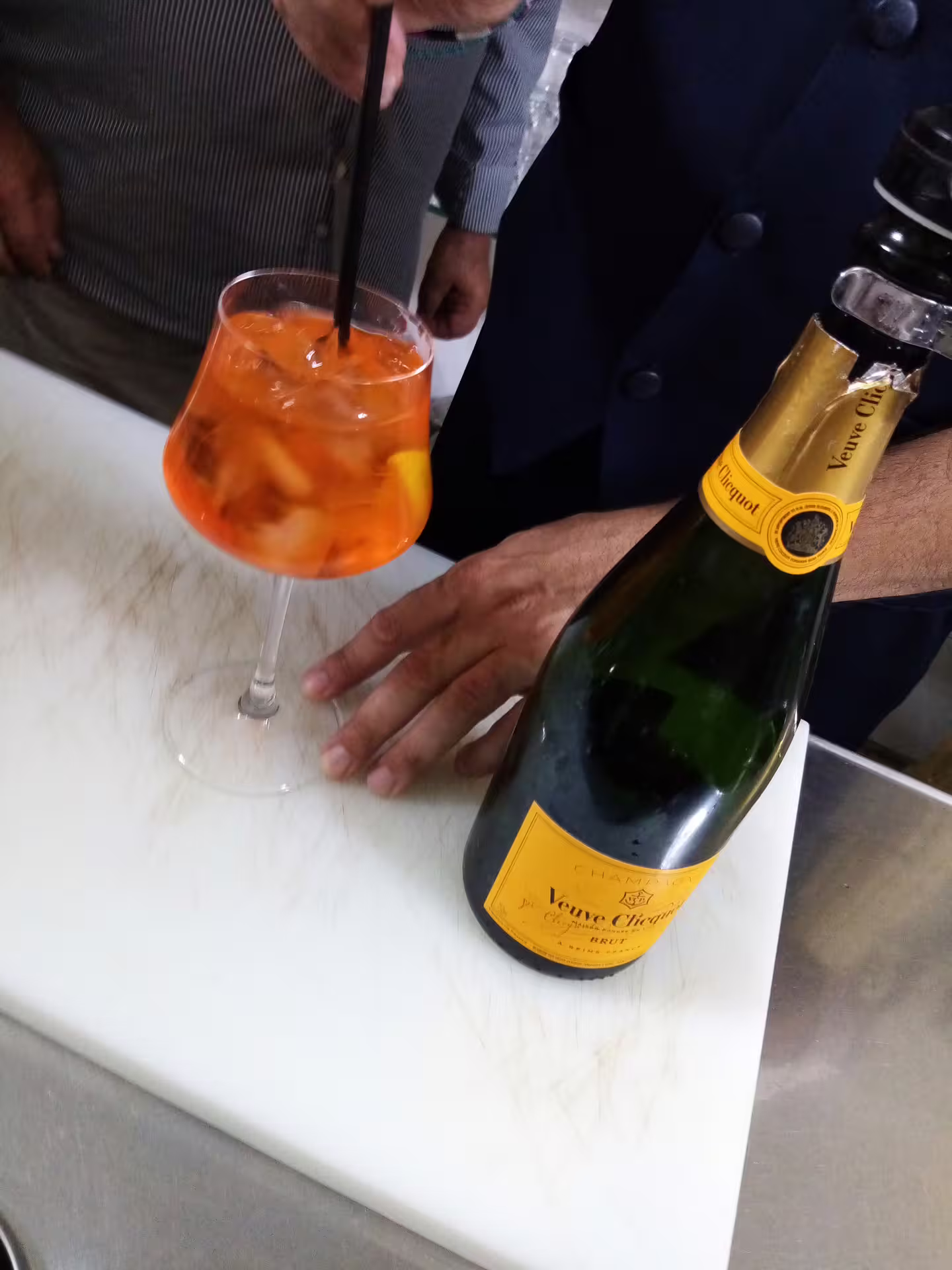 Aperitif cocktail with champagne during the From Dusk Till Night immersive nightlife experience, Amalfi Coast